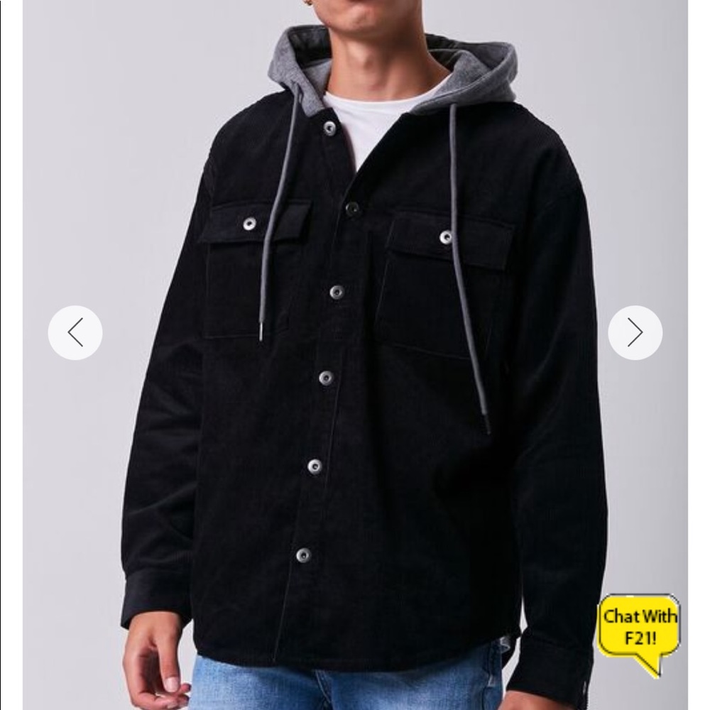 Men Black Corduroy Jacket